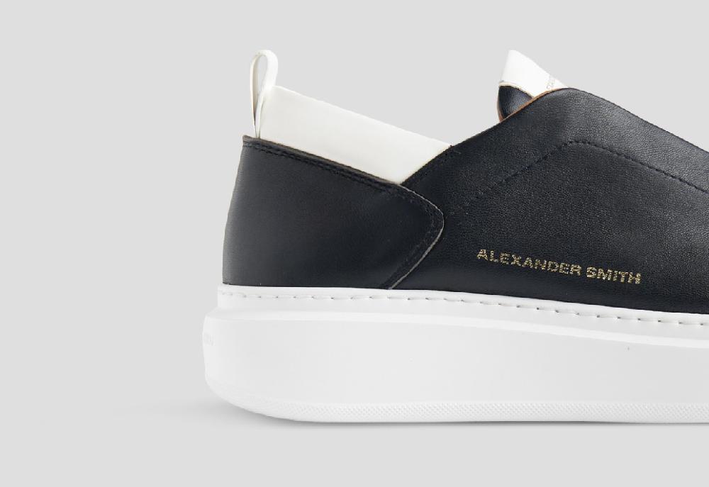 Alexander Smith WEMBLEY SLIP-ON MAN BLACK WHITE Sconto