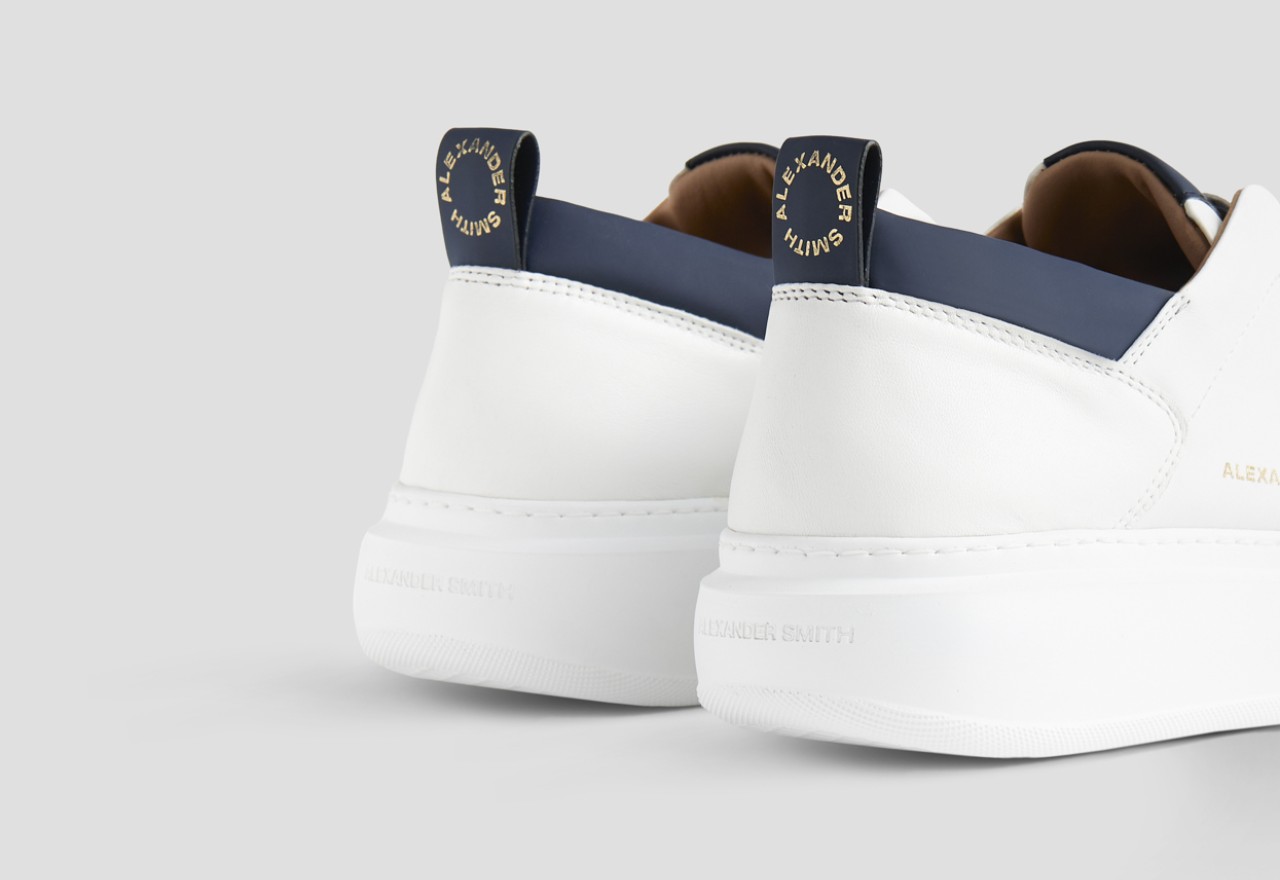 Alexander Smith WEMBLEY SLIP-ON MAN WHITE BLUE Offerta