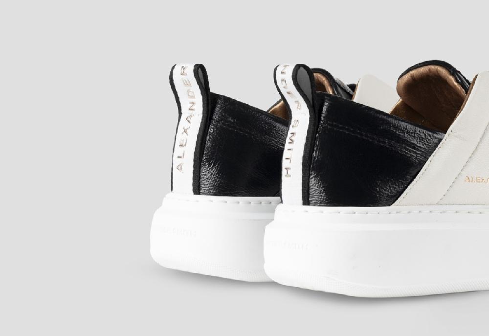 Alexander Smith WEMBLEY SLIP-ON WOMAN WHITE BLACK Vendita Calda