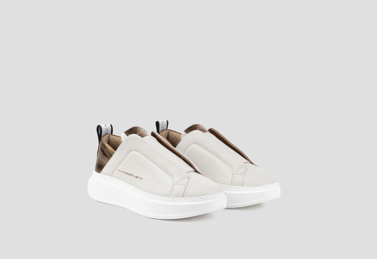 Alexander Smith WEMBLEY SLIP-ON WOMAN WHITE BRONZE Vendita Economica